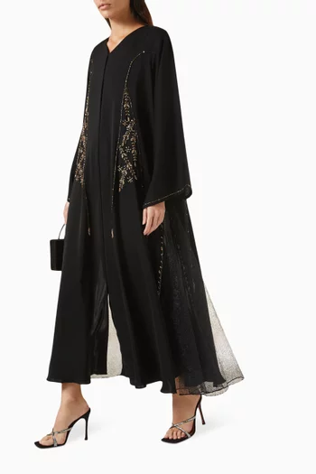 Crystal-embellished Abaya