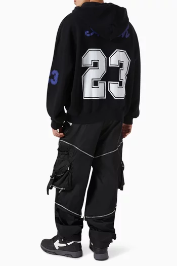 Football Oversized Hoodie in Cotton Jersey