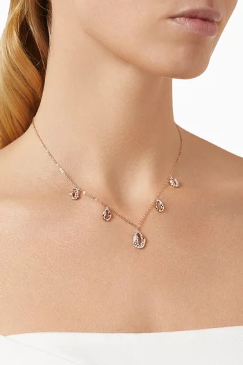 Wave Diamond & Enamel Choker Necklace in 18kt Rose Gold