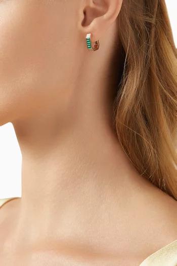 Whatever Bold Multi-stone Hoop Earrings in 18kt Rose Gold