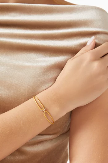 Diamond Arabic Initial Thread Bracelet - Letter "Z" in 18kt Yellow Gold