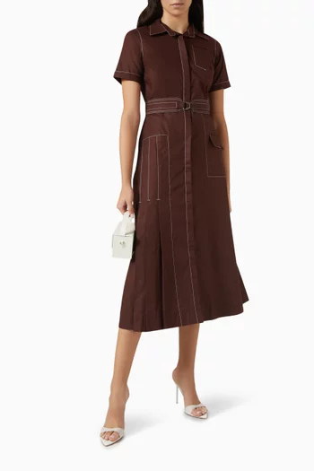Carmel Midi Dress in Cotton Poplin