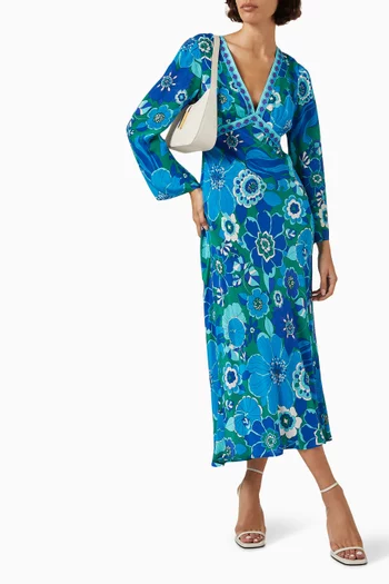 Tania Midi Dress in Silk