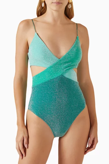 Riot Cutout One-piece Swimsuit in Lurex