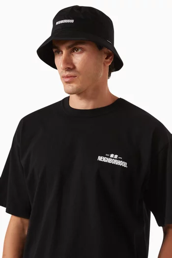 Bucket Hat with Embroidered Logo in Cotton