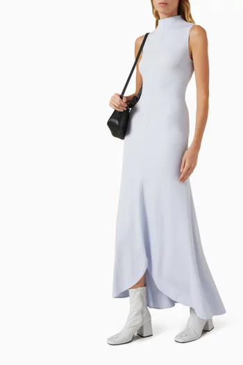 High-neck Maxi Dress in Crepe Jersey