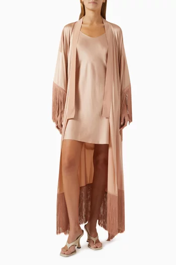Amina Fringe Robe in Silk