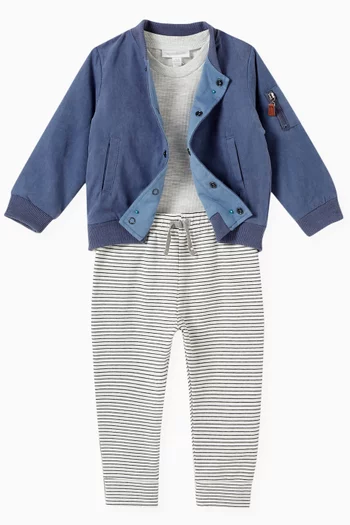 Baby Bomber Jacket, Top & Pants Set