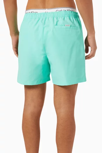Double Waistband Swim Shorts in Recycled Polyester