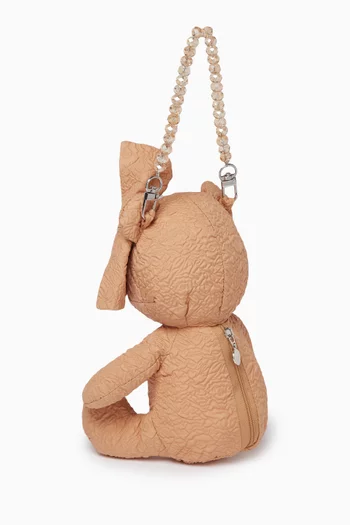 Teddy Bear Handbag in Crinkled Fabric