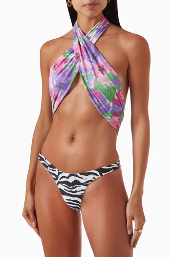 Soft Mixed Printed One-piece Swimsuit in Stretch Nylon