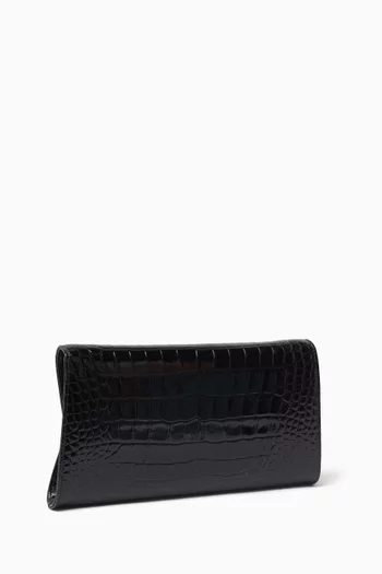 Nobile Clutch Bag in Printed-Croc Patent Leather