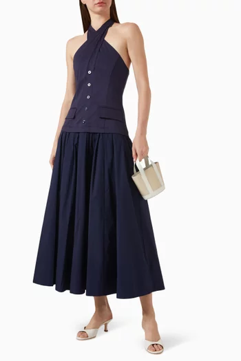 Harrington Maxi Dress in Cotton-poplin