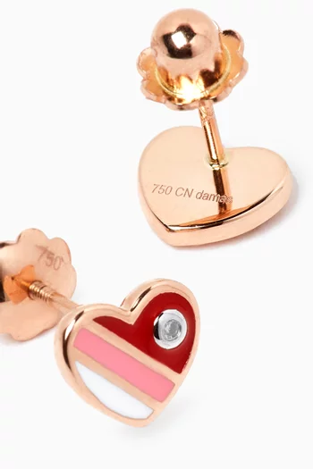 Ara Bambi Diamond Heart Earrings in 18kt Rose Gold