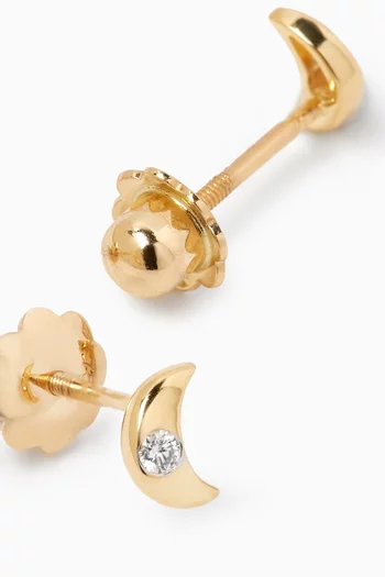 Ara Bambi Diamond Moon Earrings in 18kt Gold