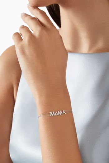 Mama Diamond Pendant Bracelet in 18kt White Gold