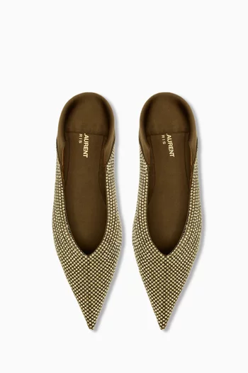 Nour Rhinestone-embellished Slippers in Satin Crepe