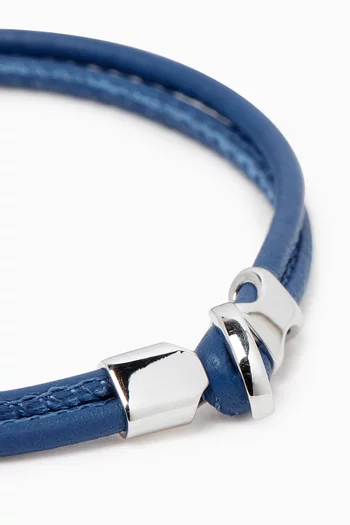 Orson Loop Bracelet in Sterling Silver & Leather