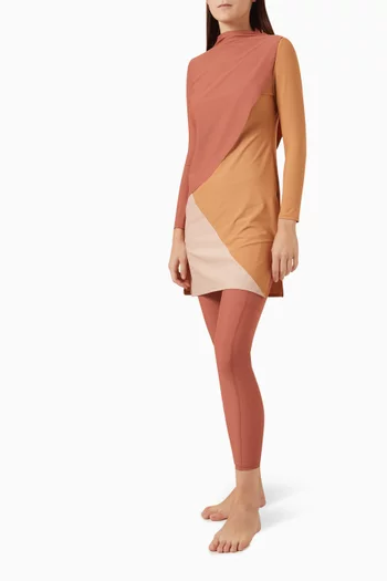 Cape Swim Dress in Stretch-nylon