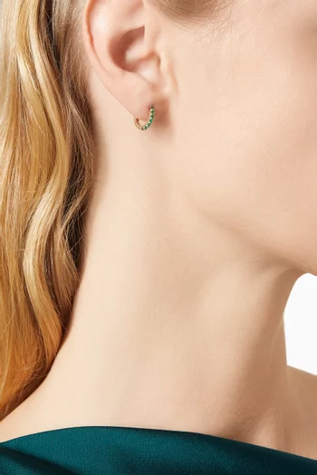 Emerald Huggie Earring in 14kt Recycled Gold