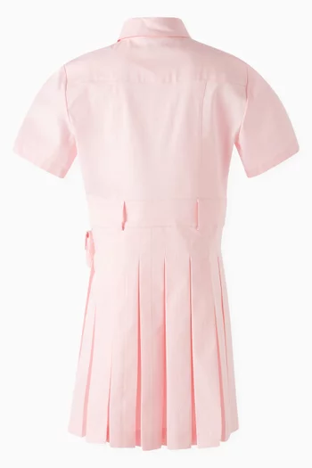 Pleated Shirt Dress in Cotton