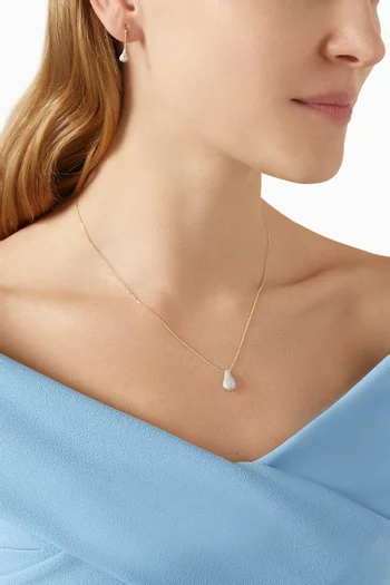 Pavé Diamond Droplet Necklace in 14kt Gold