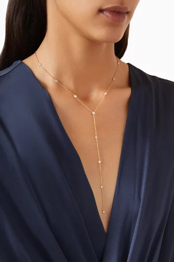 Emily Cystal Lariat Necklace in Gold Vermeil