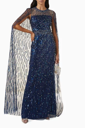 Crystal-embellished Maxi Gown in Tulle