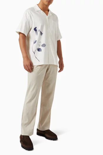 Canty Floral Impressions Shirt in Linen-blend