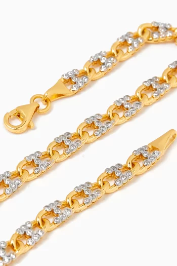 Crystal Chain Bracelet in 24kt Gold-plated Sterling Silver