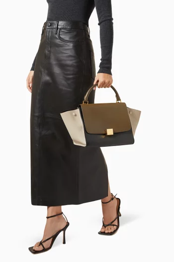 Trapeze Top-handle Bag in Leather