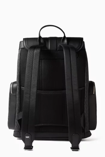 Hudson Signature Logo Cargo Backpack in Leather