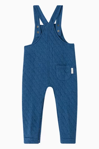 Quilted Dungarees in Cotton-Blend