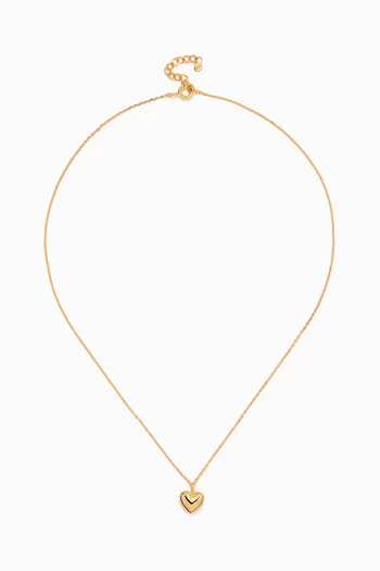Puffed Heart Chain Necklace in Gold-vermeil
