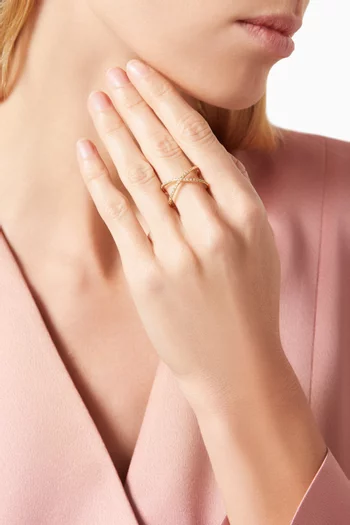 Criss-cross Ring in Gold-plated Brass