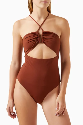 Cut-out One-piece Swimsuit in Recycled-nylon