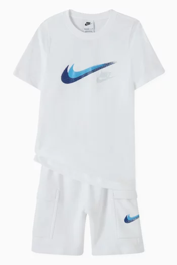 Swoosh Graphic Logo T-shirt in Cotton Jersey