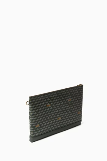 Pochette Zip 33 Pouch Bag in Canvas & Leather