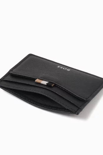 Logo Card Holder in Regenerated Leather