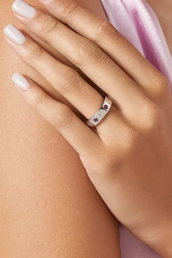 Diamond & Multi-stone Band Ring in 18kt White Gold