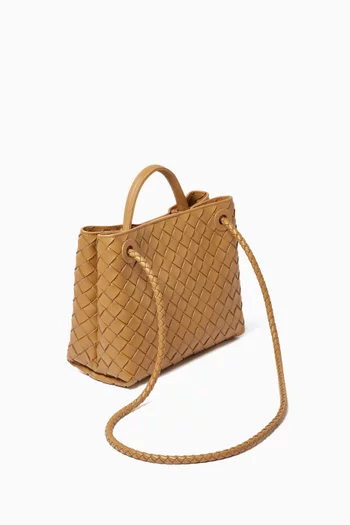 Small Andiamo Top Handle Bag in Intrecciato Leather
