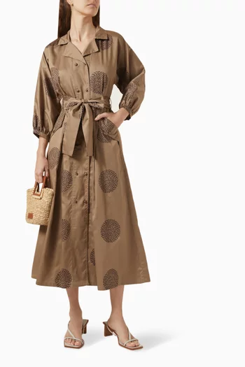 Blair Midi Dress in Cotton-satin