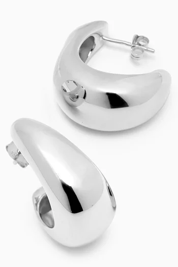 Dome Medium Hoop Earrings in Sterling Silver