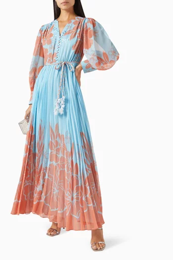 Lantana Floral-print Maxi Dress in Chiffon