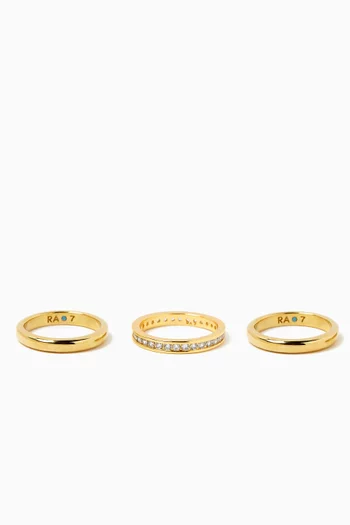 The Luminaries Ring Stack in Gold-plated Brass