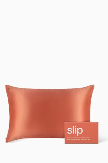 Coral Sunset - Queen Pillowcase in Pure Silk