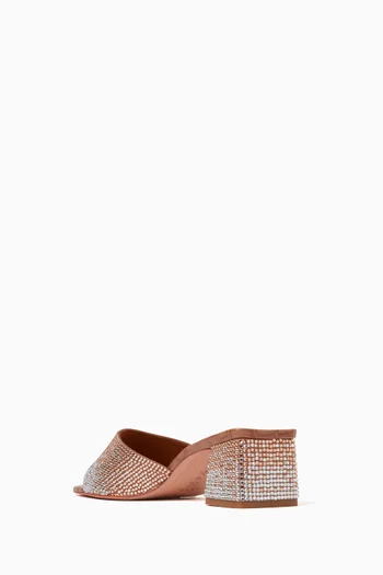 Cremona 50 Embellished Mules in Croc-embossed Leather