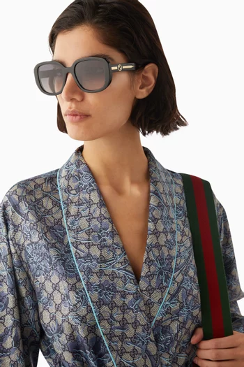 Oversized Round Sunglasses in Recycled Acetate