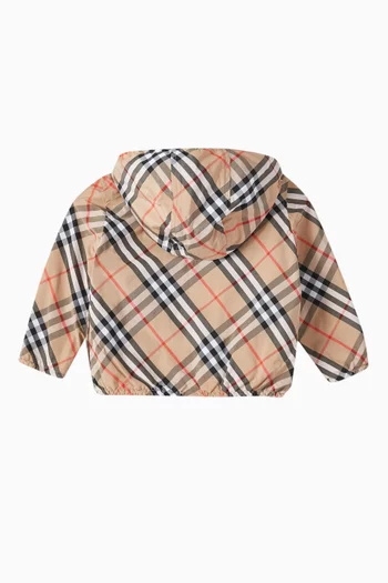 Check-print Reversible Jacket in Cotton Blend