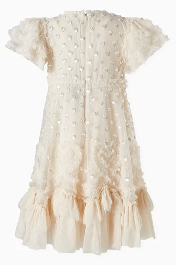 Love Letter Sequin-embellished Ruffled Dress in Tulle